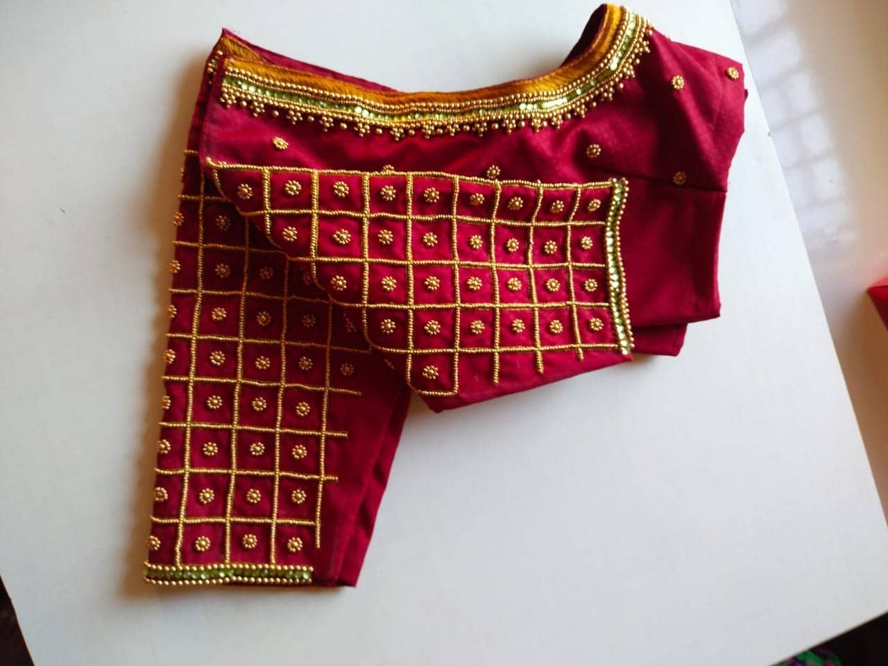 silk pattu blouse aari work blouse hand designs